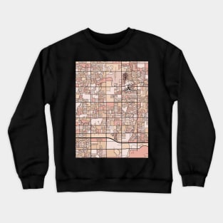 Chandler Map Pattern in Soft Pink Pastels Crewneck Sweatshirt